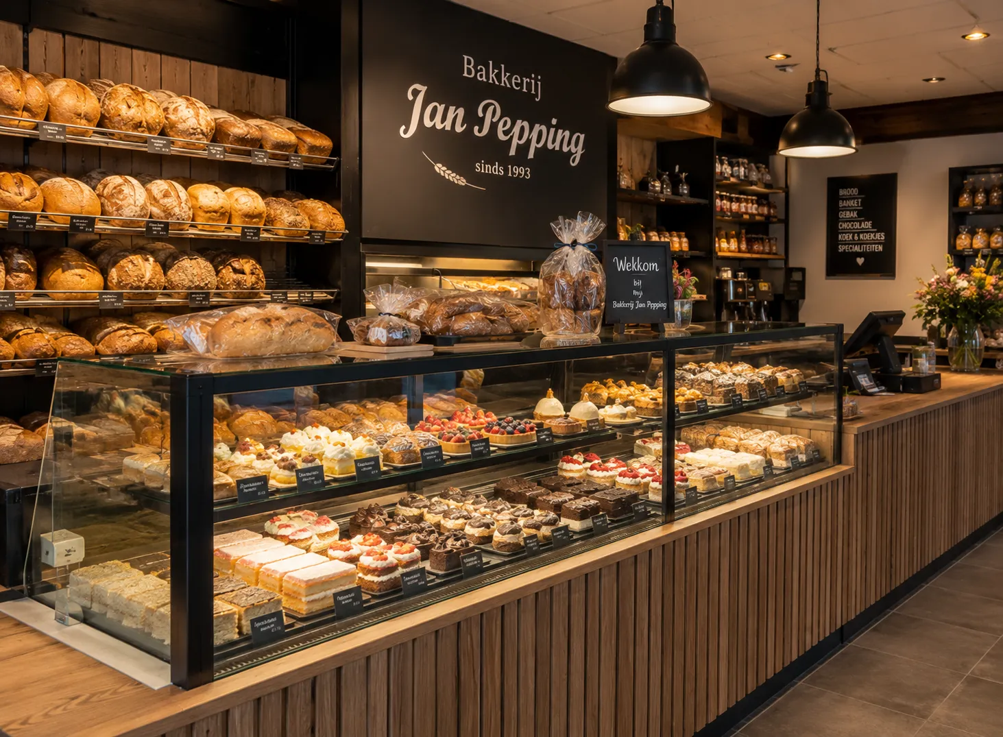Winkel en konditorei van Bakkerij Jan Pepping in Westerbork